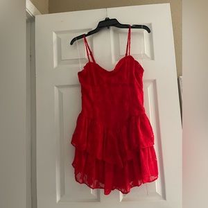 Red baby doll dress
